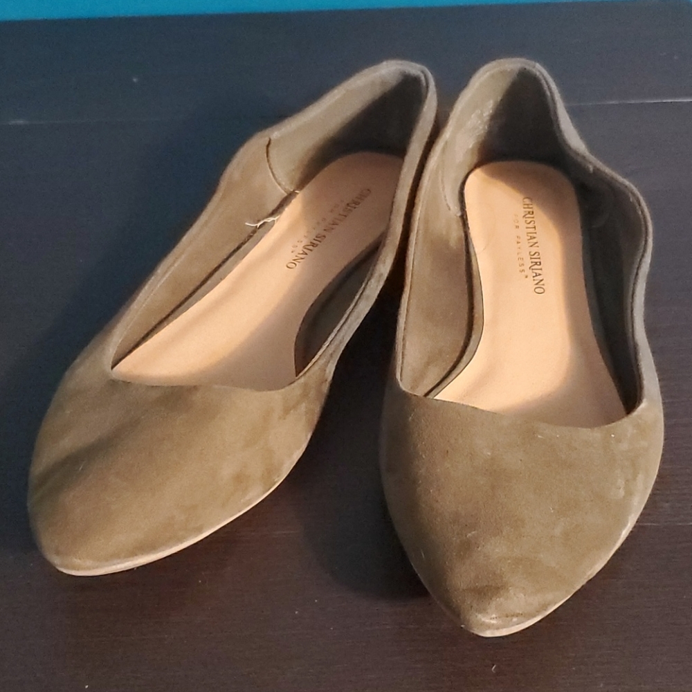 Olive green flats